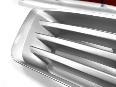 L405 Upgrade Bumper fins AB style Full Silver compatible with Range Rover Vogue L405 2013 Onwards